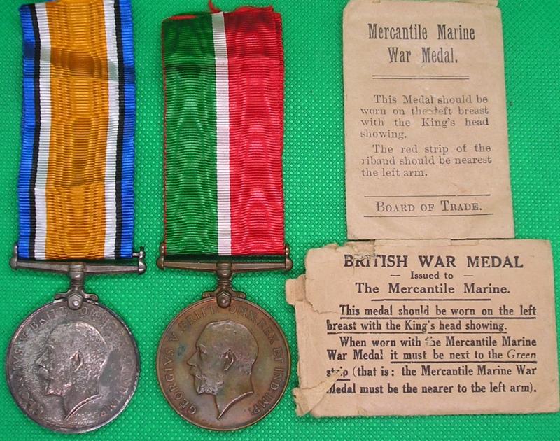 WW1 MERCANTILE MARINE PAIR, SHIPS MASTER FROM KINGS LYNN