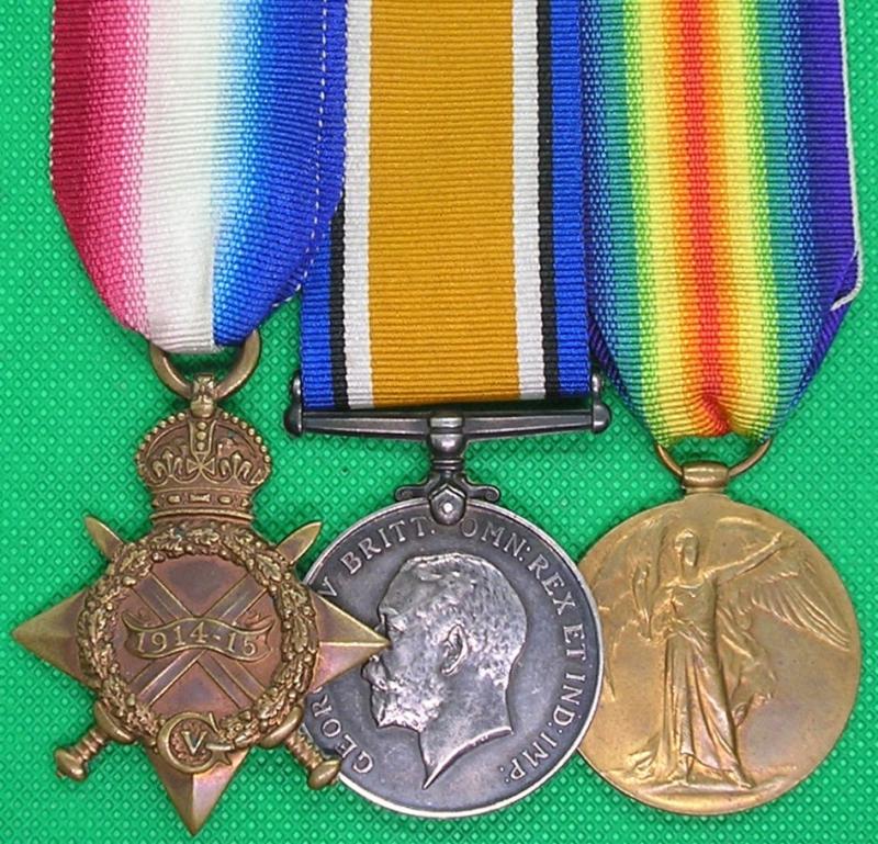 WW1 1914-15 TRIO, 1/6th BLACK WATCH FROM ABERFELDY, WOUNDED 1918