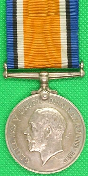 WW1 BRITISH WAR MEDAL, BORDER REGIMENT OFFICER, FROM ASHGILL, LANARKSHIRE