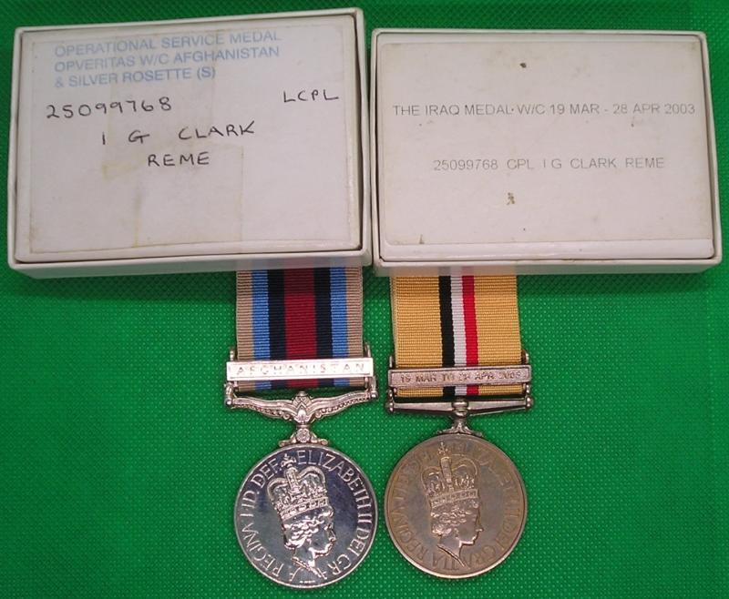 O.S.M AFGHANISTAN & IRAQ / OP-TELIC MEDAL & CLASP, R.E.M.E, WITH BOXES OF ISSUE