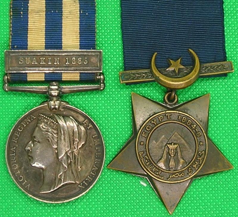 EGYPT & SUDAN PAIR, SUAKIN 1885, 17th COY, ROYAL ENGINEERS