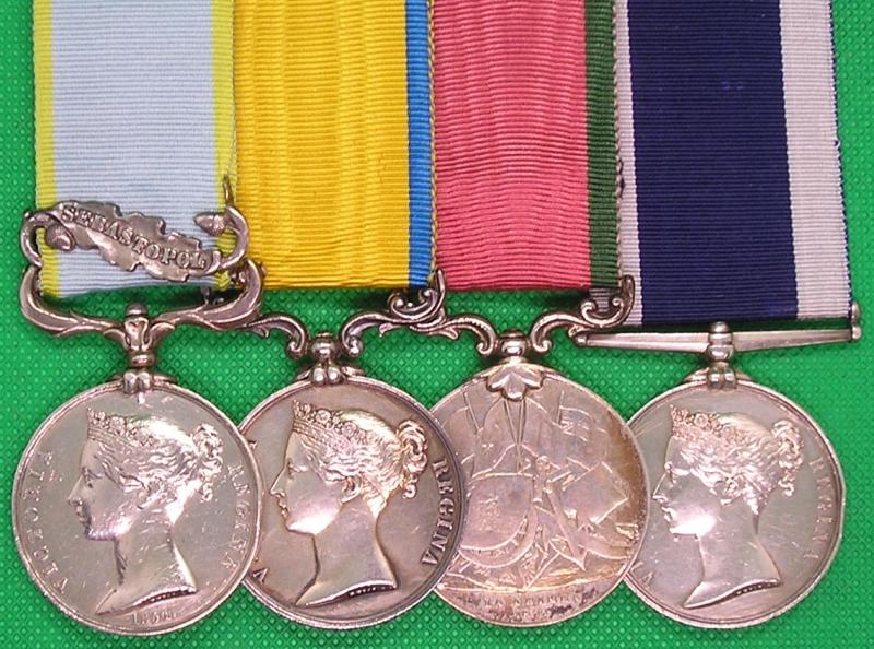 CRIMEA & BALTIC GROUP WITH WIDE SUSPENDER RN LS&GC, 23rd COY, ROYAL MARINES