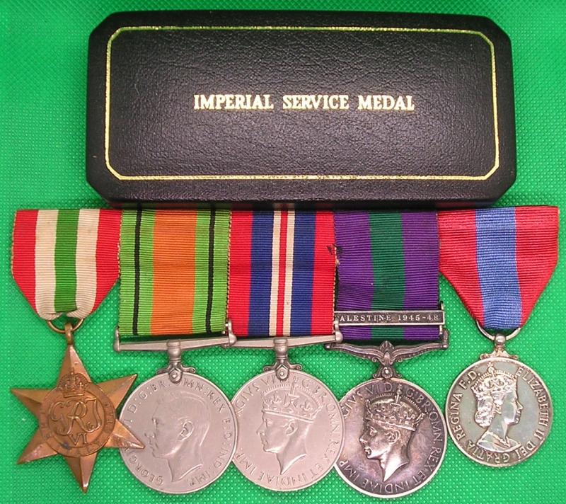 WW2 GROUP WITH GSM PALESTINE 1945-48 & ISM, R.A.F & MINISTRY OF DEFENCE