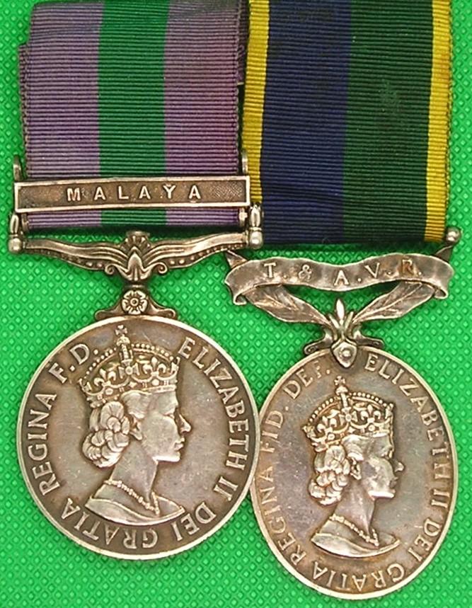 GSM MALAYA & EIIR T & A.V.R EFFICENCY MEDAL, CAMERONIANS & PARCHUTE REGIMENT