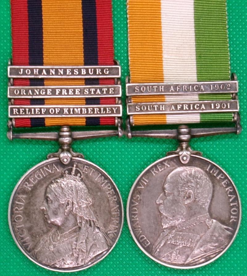 QSA & KSA PAIR, RELIEF OF KIMBERLEY, OFS & JOHANNESBURG, N.STAFFORDSHIRE.REGT