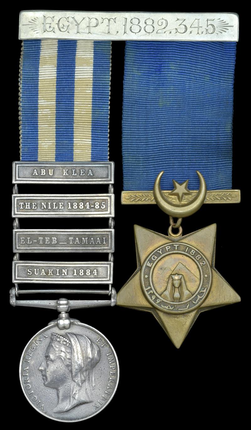 4 BAR EGYPT PAIR, 19th HUSSARS, SEVERLEY WOUNDED ABU KRU 19-1-1885