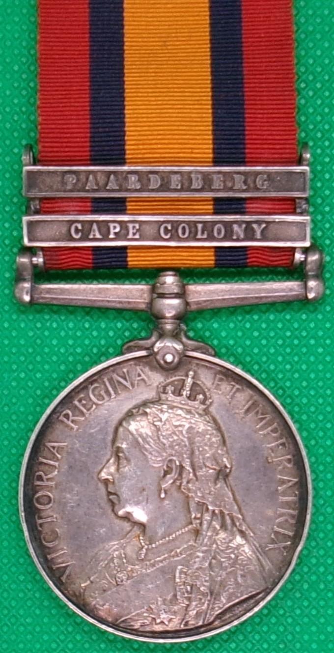 2 BAR QSA, C-SJT, 2nd HAMPSHIRE REGIMENT, DIED OF DISEASE RONDEBOSCH 24-5-1900