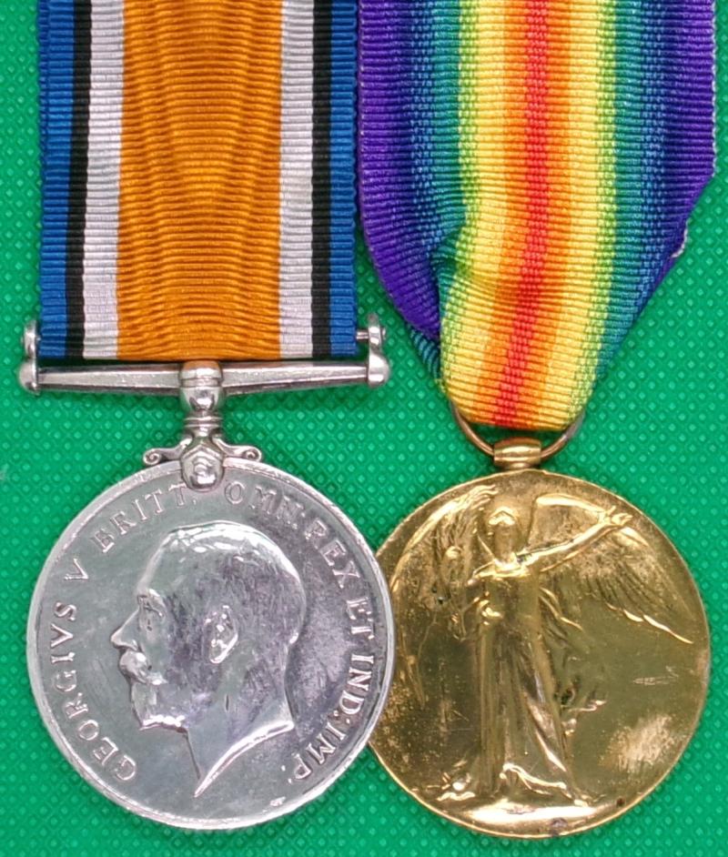 WW1 PAIR, 2/8th MIDDLESEX REGIMENT, WOUNDED 1918