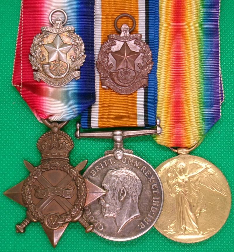 WW1 1914-15 TRIO & SPORTS MEDALS, C.S.MJR, 7th SCOTTISH RIFLES, D.O.W GALLIPOLI 12-7-1915, FROM GLASGOW