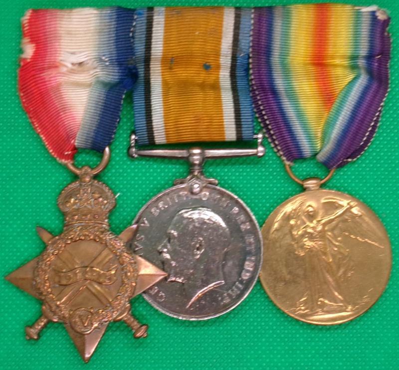 WW1 1914-15 TRIO, 2nd HAMPSHIRE REGIMENT FROM ROWLAND CASTLE, WOUNDED 1916