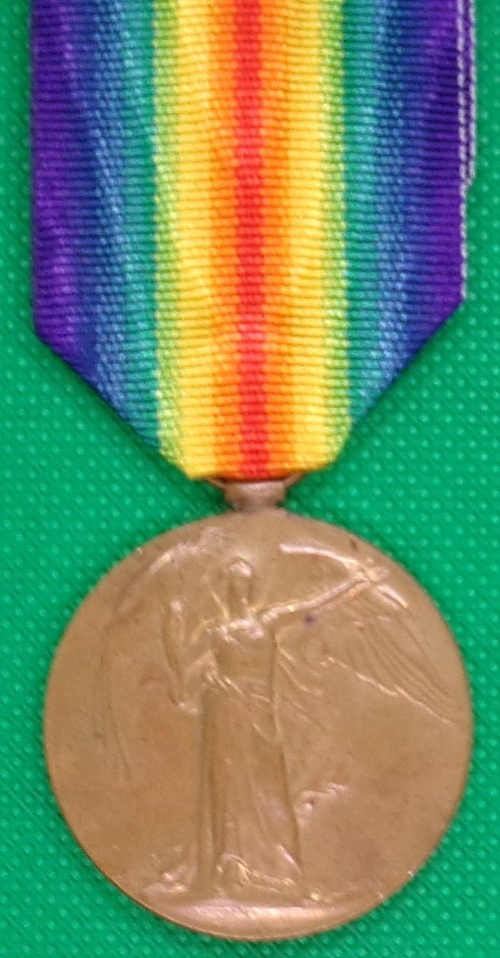 WW1 VICTORY MEDAL, 5th DEVON REGIMENT, KILLED IN ACTION PALESTINE 9-4-1918, FROM YEOVIL