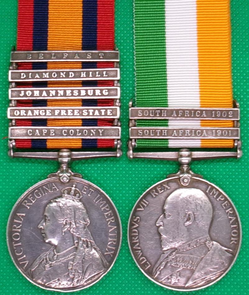 5 BAR QSA & KSA PAIR, SCOTS GUARDS, FROM HALIFAX