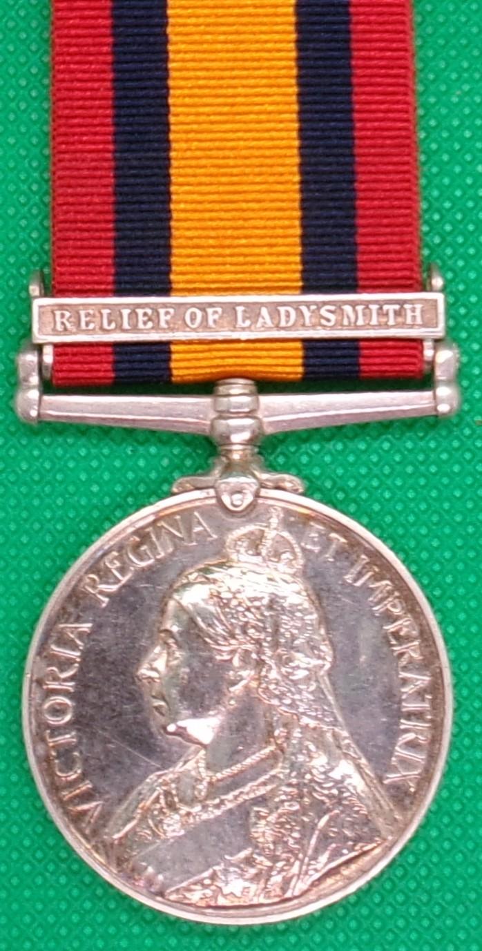 QSA, RELIEF OF LADYSMITH, 2nd R.LANCSTER.REGT, K.I.A SPION KOP 24-1-1900, FROM BURNLEY