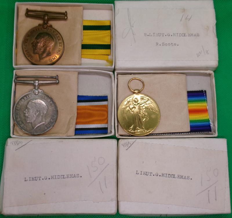 MINT BOXED PAIR & TFWM, ROYAL SCOTS OFFICER, WOUNDED PRISONER OF WAR.