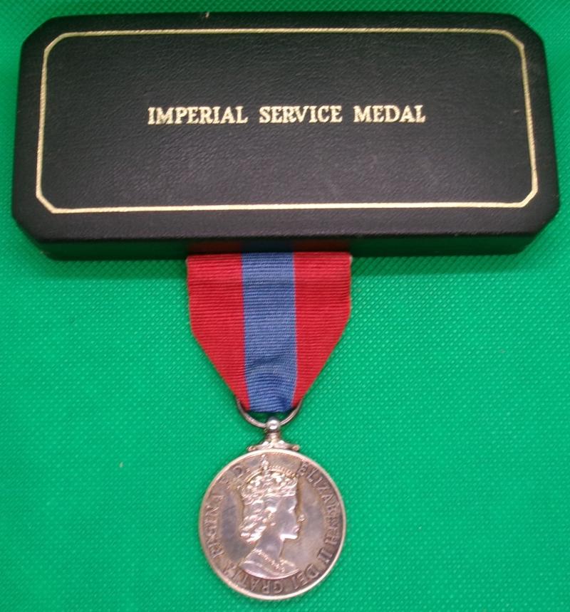 MINT CASED EIIR IMPERIAL SERVICE MEDAL, G.P.O INSPECTOR KIRKCALDY