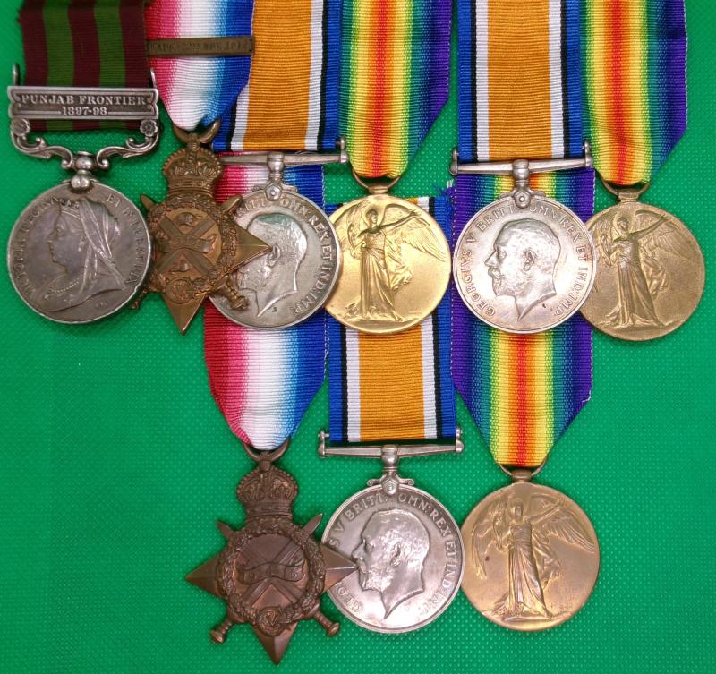 IGS 1895 & WW1 FAMILY GROUP TO A FATHER & TWO SONS, A&S.HIGHRS & GORDON.HIGHRS, K.I.A LOOS 1915, FROM MOTHERWELL, WITH ORIGINAL DOCUMENTS & BOXES OF ISSUE
