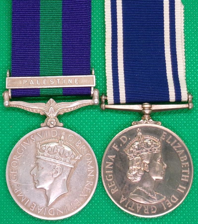 GSM PALESTINE & EIIR POLICE LONG SERVICE, COLDSTREAM GUARDS